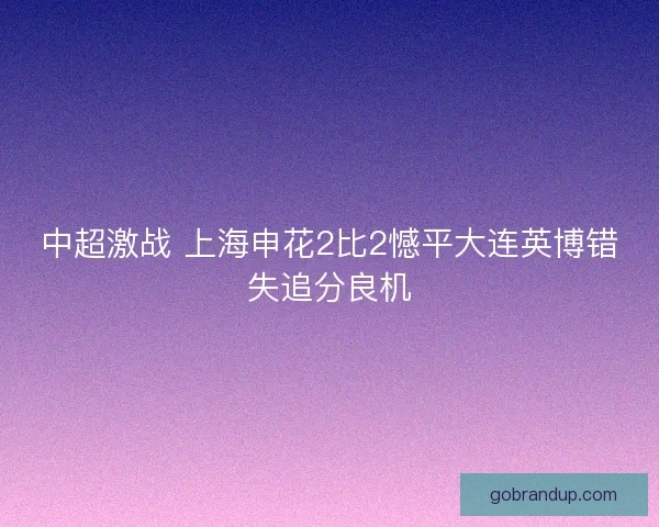 中超激战 上海申花2比2憾平大连英博错失追分良机