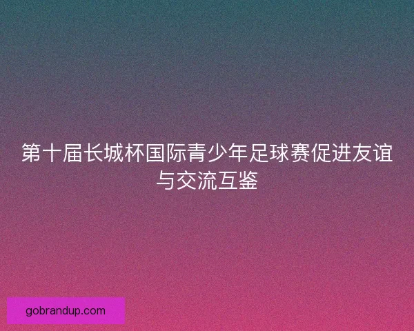 第十届长城杯国际青少年足球赛促进友谊与交流互鉴